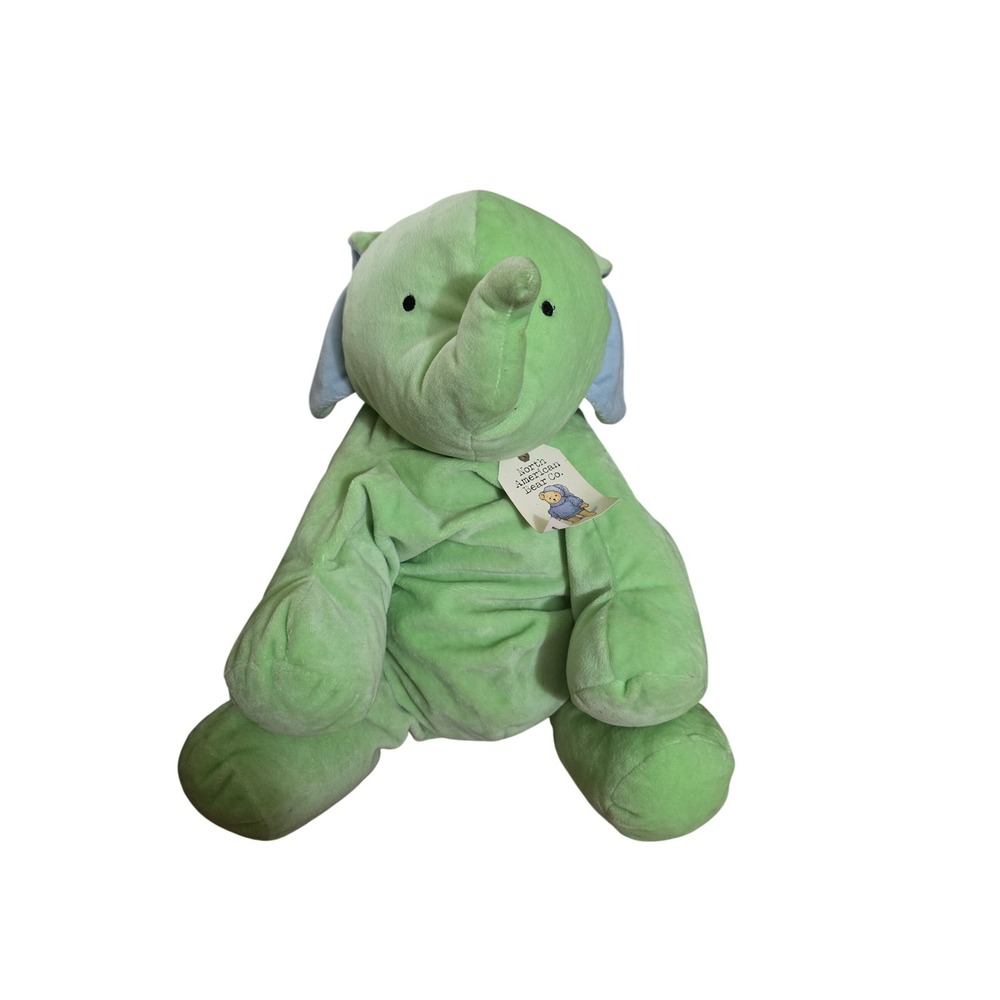 North American Bear Co Flatophant Green Elephant Plush Stuffed Animal Toy NWT